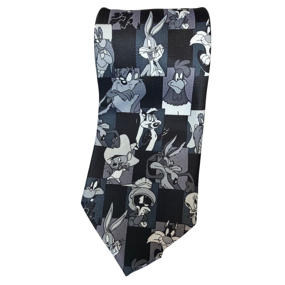 LONNEY TUNES MANIA Men's Tie Vtg Classic Polyester Cartoon Print.Size 58in 1997‎